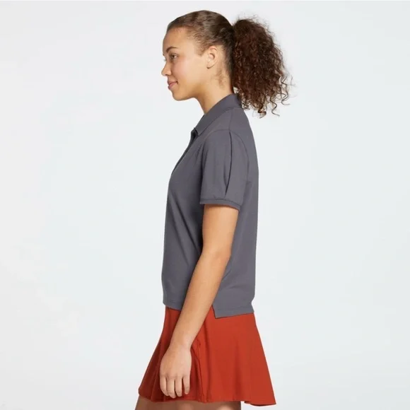 NWT Calia Pique Puff Sleeves Polo T-Shirt XXL Carbon Gray 3/4 Button Down Golf - Picture 2 of 16